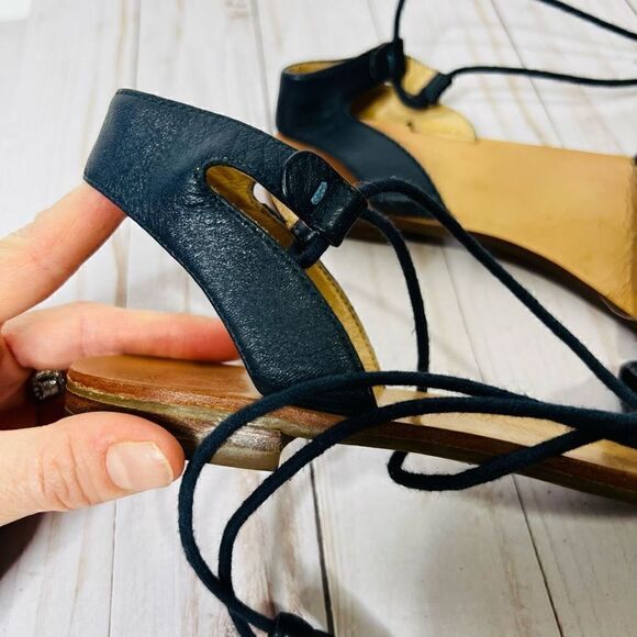 Jack Rogers Women's Blue Tasseled Ankle Wrap Sandals Size 6.5 - Picture 8 of 9